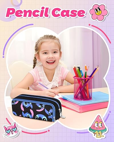 Miniatura 5 de Trendy Fan Trendy Fun - Estuche grande para lápices, gran capacidad, 3 compartimentos, estuche para lápices con cremallera de personajes de dibujos