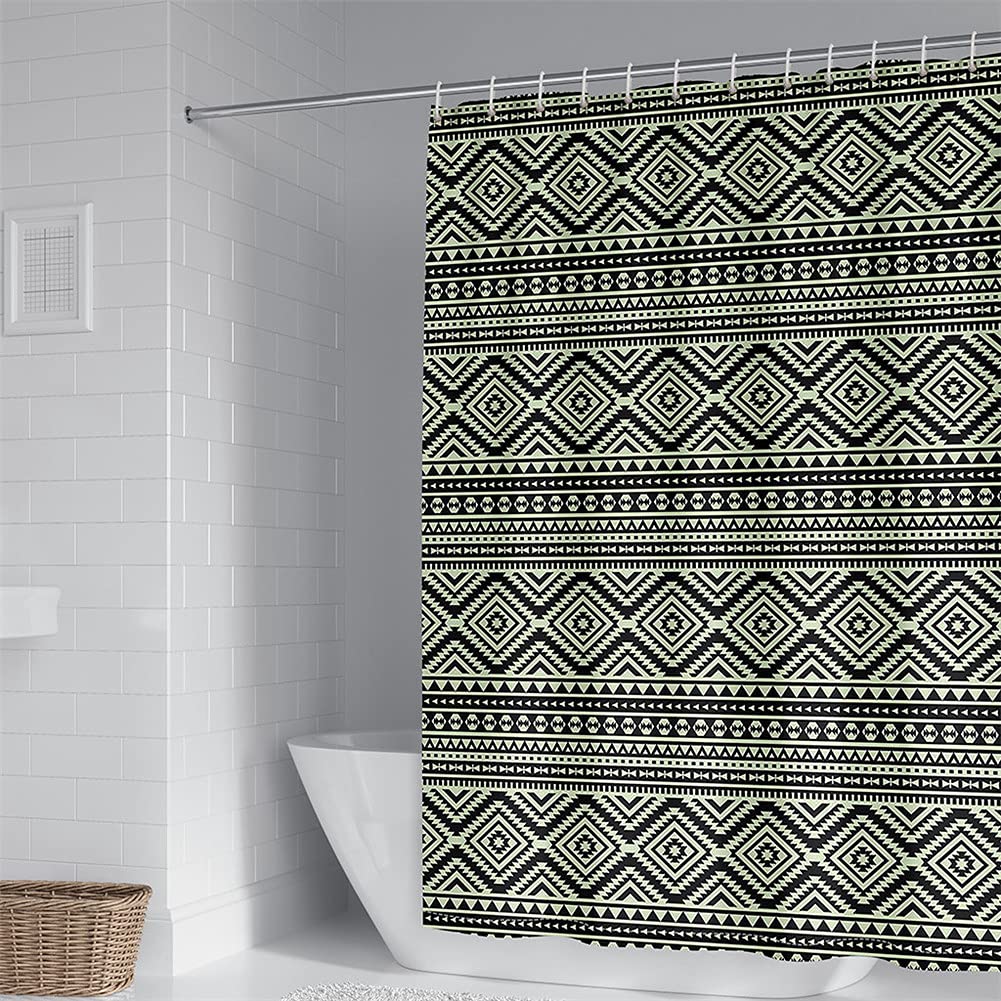 Chickwin Shower Curtains Mould Proof Resistant Washable, 3D Print Shower Curtain Waterproof Bath Curtain with 12 Hooks - for Bath Tub and Shower Stall (Bohemia Style 2,130x180cm)