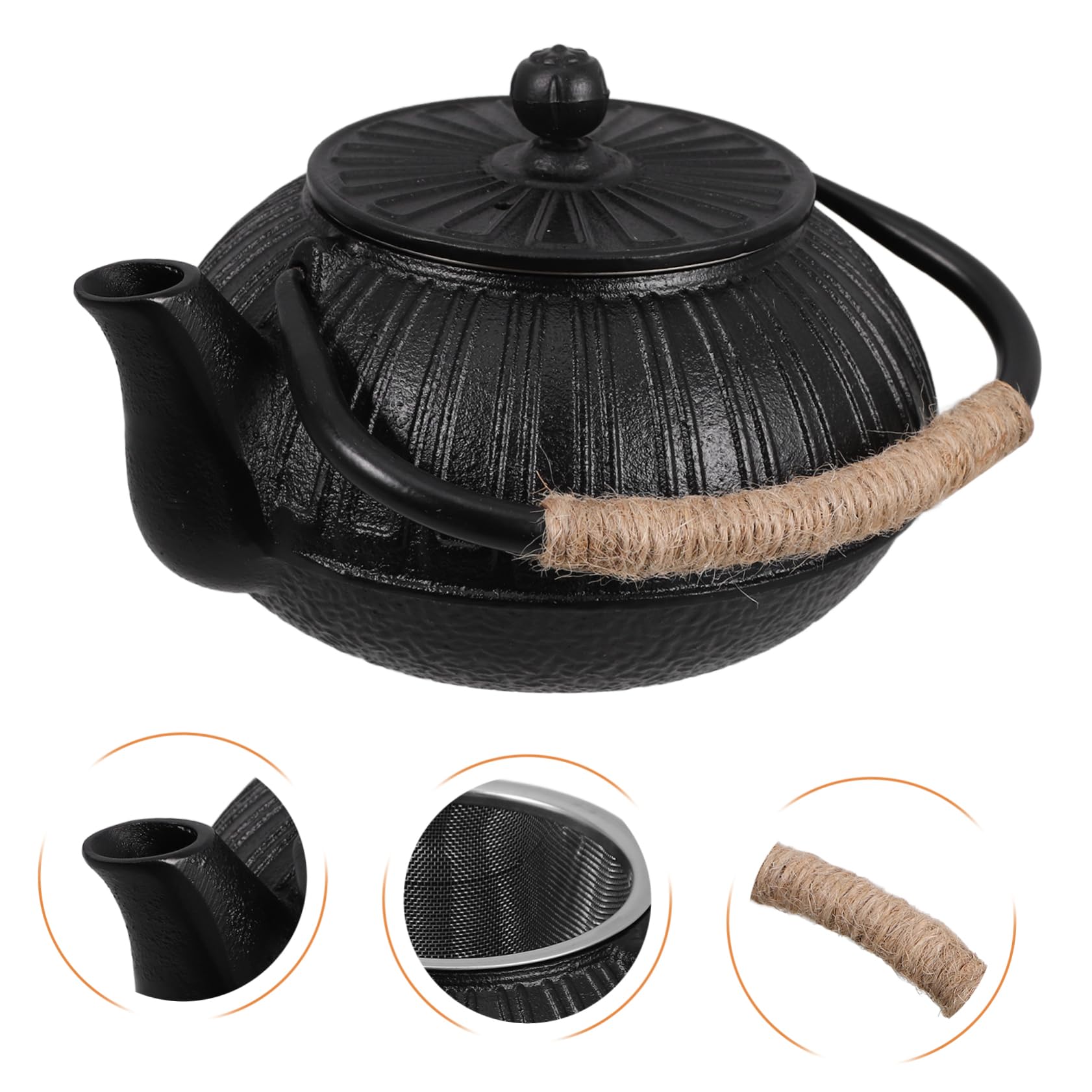 Yardenfun Gusseisen mit Infuser Japanische Robuste Bauweise Elegantes Design für Grünen und Kräutertee Teesieb