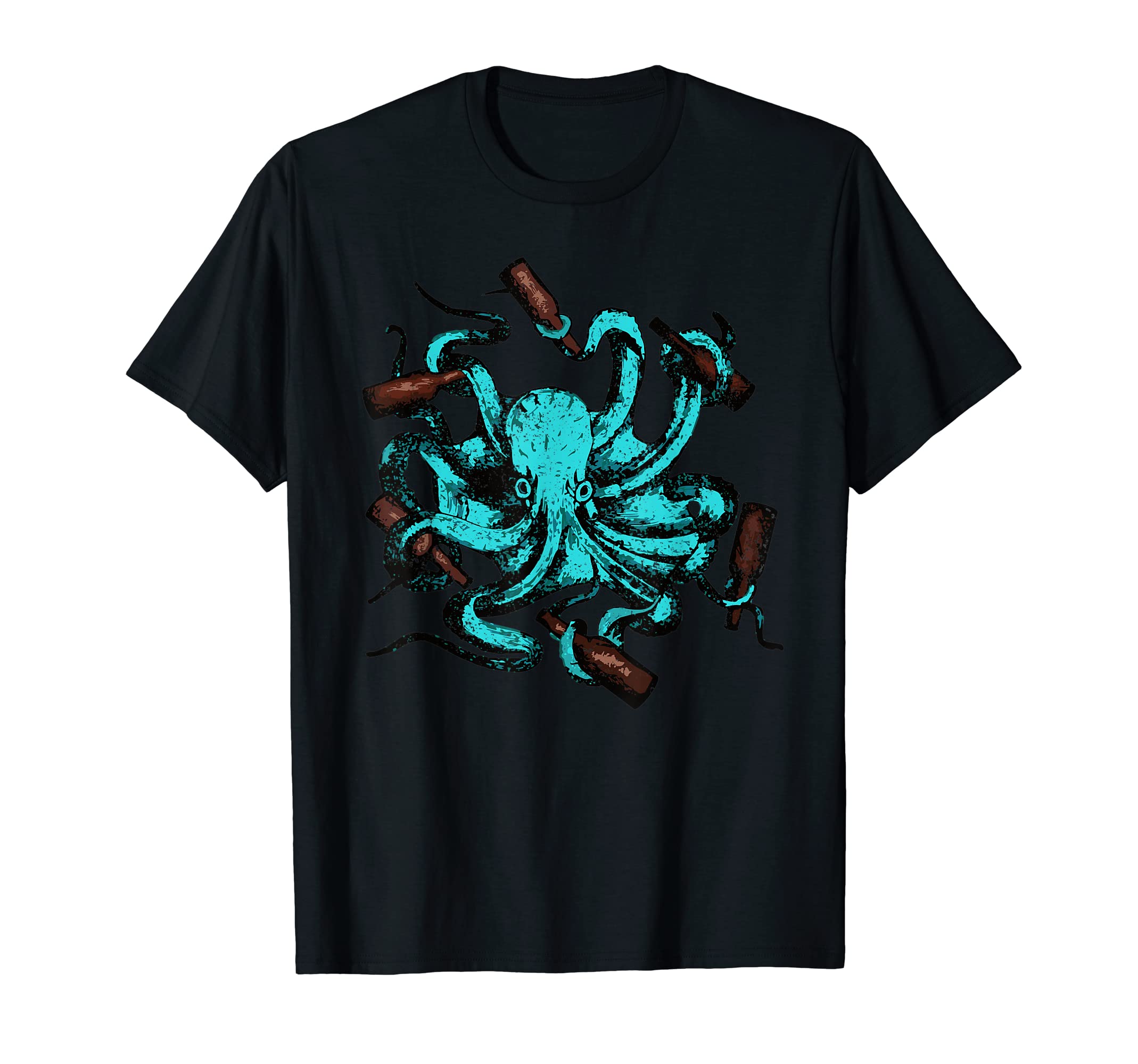 Kraken A Cold One - Eight-Armed Bartender Funny Drinking T-Shirt