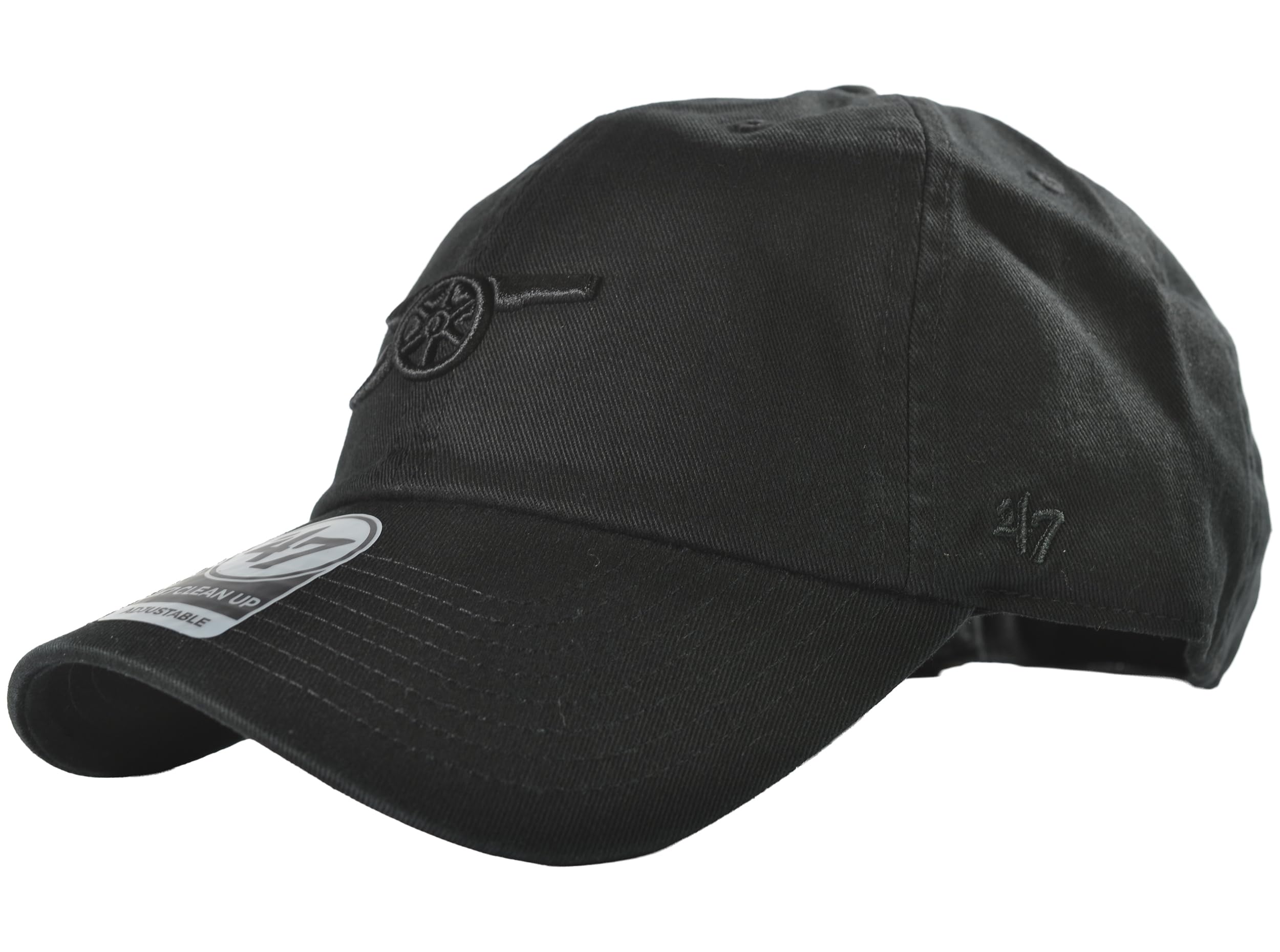 Unisex Black 47 Arsenal Clean Up Adjustable Baseball Cap, Cannon Crest Embroidered Logo