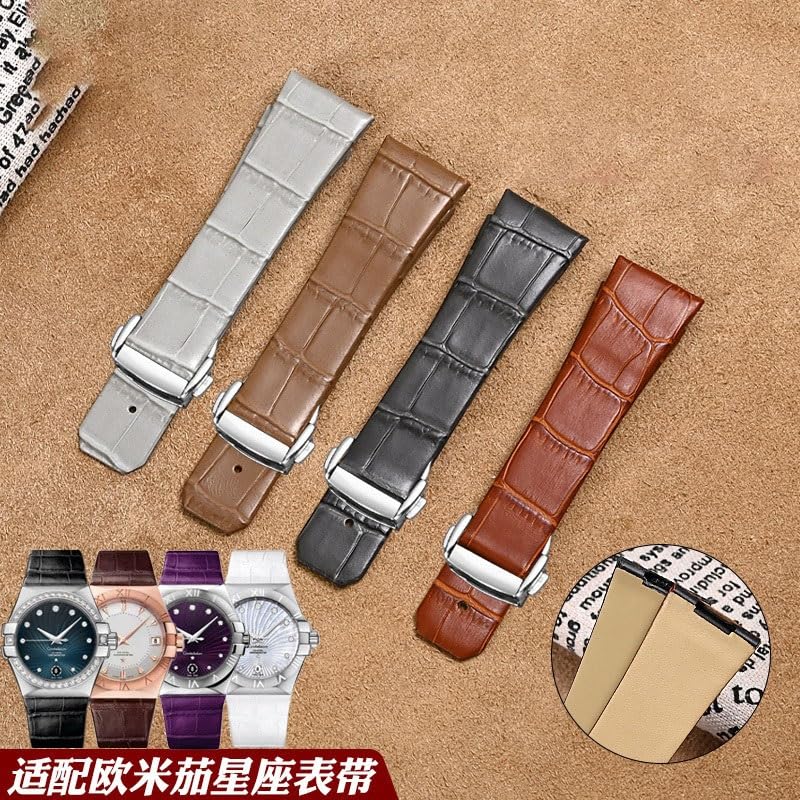 Sangle de montre encoche concave en cuir noble pour collection Constellation