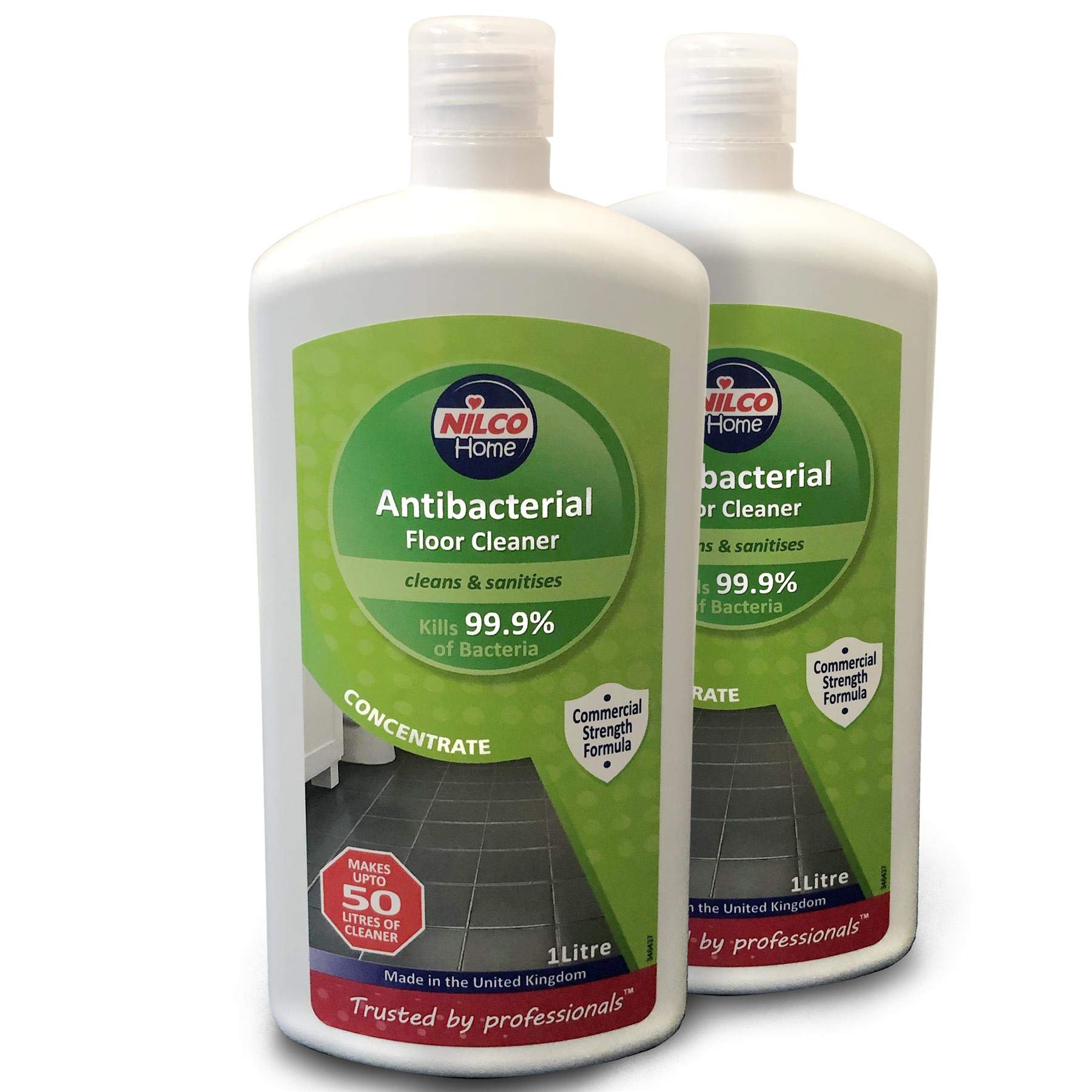 Nilco Green Antibacterial Floor Concentrated Cleaner & Sanitiser 1L 2 Pack Bundle