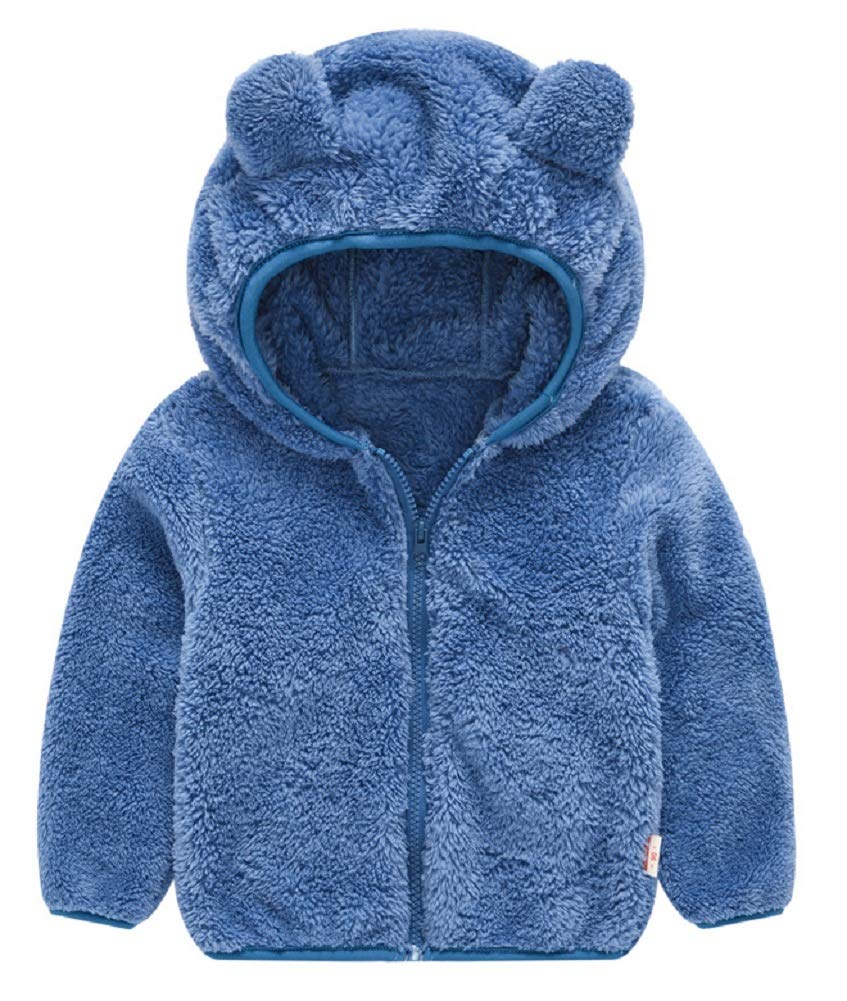 JESKIDS Toddler Girls Boys Fleece Hoody Jacket Zip Up Teddy Coat Warm Winter Outwear