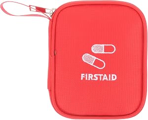 GLEAVI Portable First Aid Small Medical Organizer 5.51X4.33X1.18 Inch Lightweight Travel Medicine Pouch for Outdoor Home Use