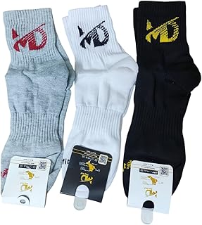 طقم شرابات رجالى 3 قطع رياضى كعب و بوظ فوطه من ام دى ستاي فيت ،ابيض،اسود،رصاصي