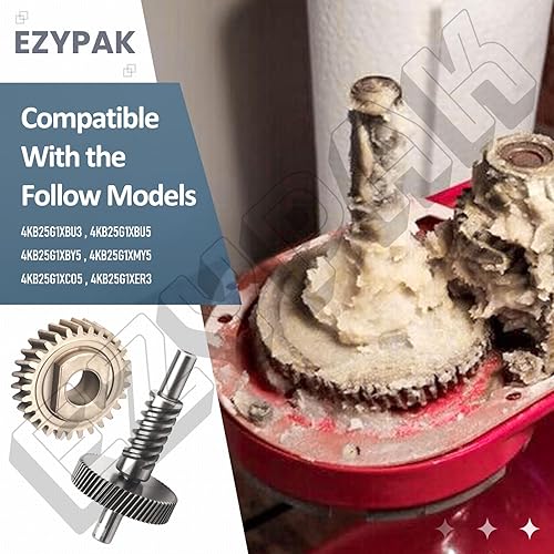 Miniatura 7 de 9703543 WP9709231 Kit de engranajes para WhirlpoolKitchenaid 5QT - Mezclador de pie 6QT, con acoplador de eje de cizalla de accesorio para pasta,