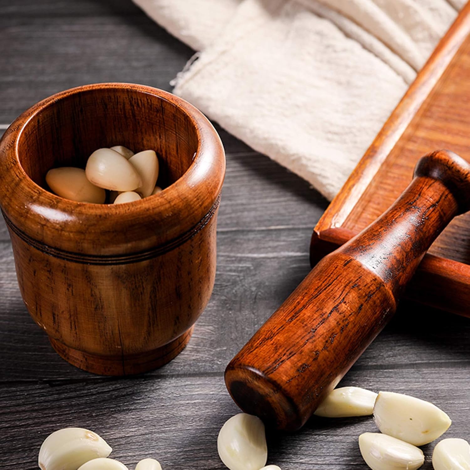 Mortar and Pestle Wooden Mortar and Pestles,Handmade Mortar and Pestle,Spice Tools Grinding Bowl Set, Kitchen Accessory for Home Cooking Tool Porcelain Mortar and Pestle Grinding