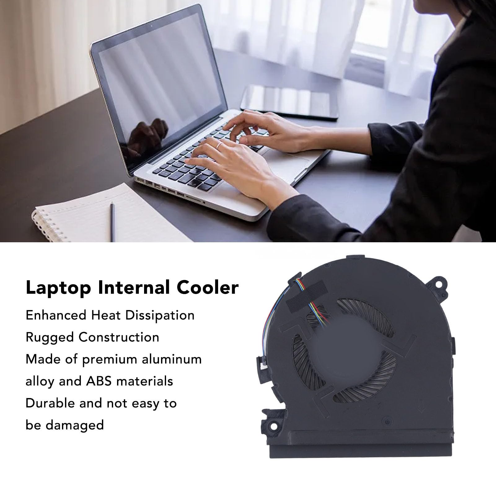 Lazmin112 Ventola di Raffreddamento GPU CPU per Laptop, Dispositivo di Raffreddamento Interno per Notebook a 4 Pin e 4 Fili, Sostituzione per Laptop X360 15 Ch000 (Ventola di