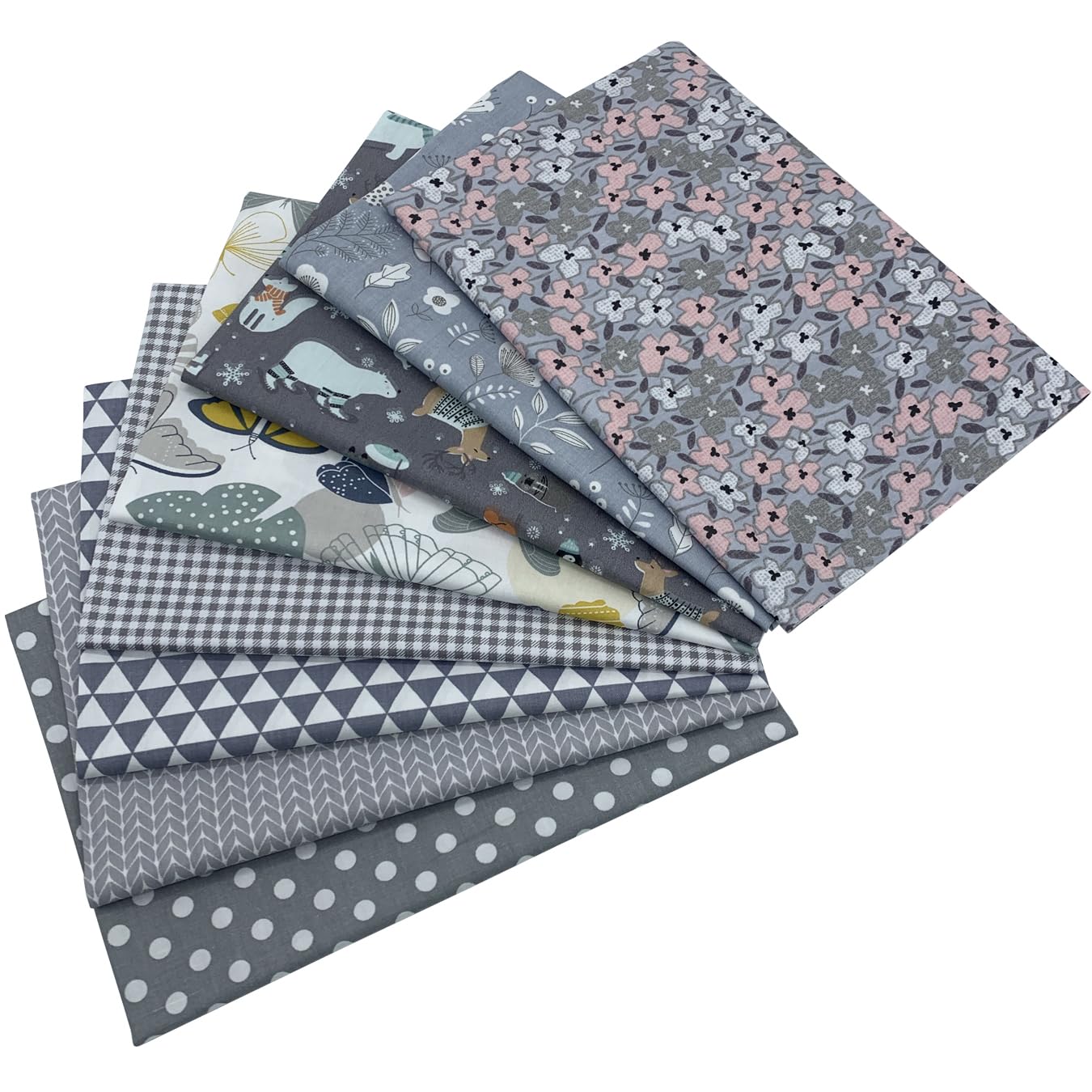 Set 7 Quadrati Di Stoffa Cotone 50x50 Cm - Per Patchwork, Cucito E Hobby, Design Verde E Pattern Diversi - Foto 10