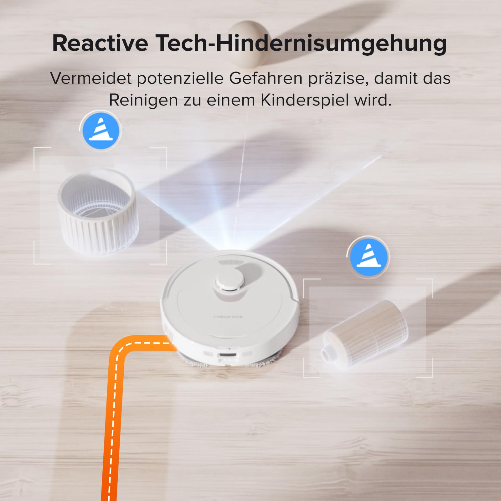 roborock Qrevo Saugroboter mit Wischfunktion, 5500Pa Saugkraft, 3D-Kartierung, Doppeldrehmopps Wischroboter-Weiß (Generalüberholt)