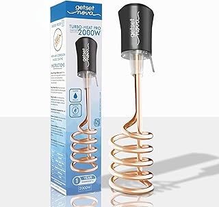 Water Heater Rod Heater for Bathroom Immersion Rod Water Heater, Copper and Nickel Rust-Free Coating, Shock Proof Design for Durable Life with Rapid Coil Heating Technology 1 Year Warranty (COPPER)