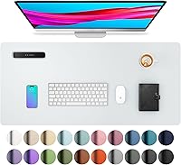 Vista 40 de Aothia Protector de escritorio de cuero, alfombrilla para ratón, alfombrilla de escritorio de oficina, secante de escritorio de cuero PU