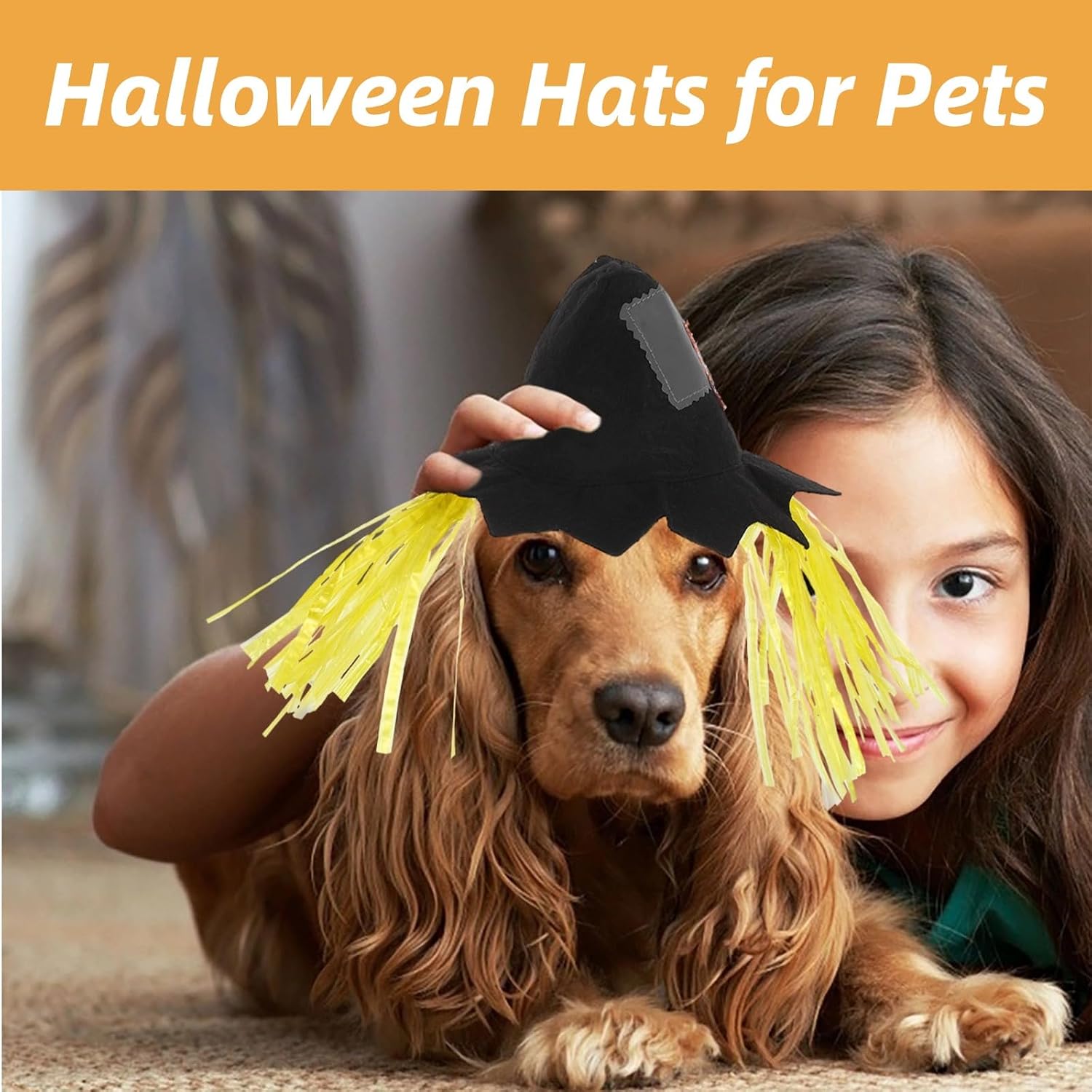 Hemobllo Dog Scarecrow Costume Cat Scarecrow Hat, Easy to Wear Nonwoven Nylon Pet Decor Accessory for Party and Gathering 13X6.7X2.8 Inches