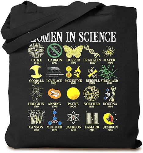 Bolsa de lona para profesores de ciencias para mujeres, regalo de agradecimiento para profesores, divertida bolsa de compras reutilizable para