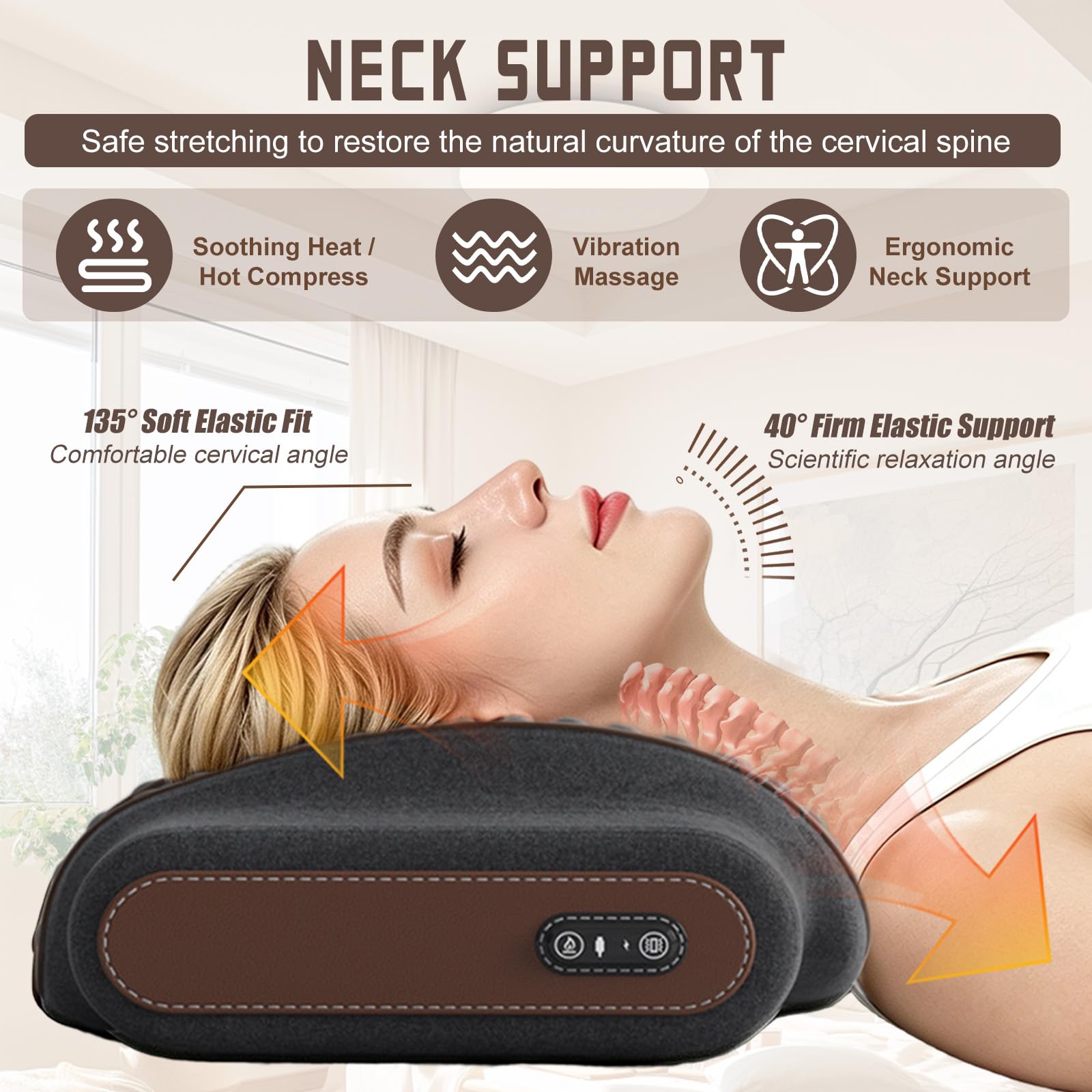 3-in-1 Nackenmassagegerät Elektrisch mit Wärme und Vibration