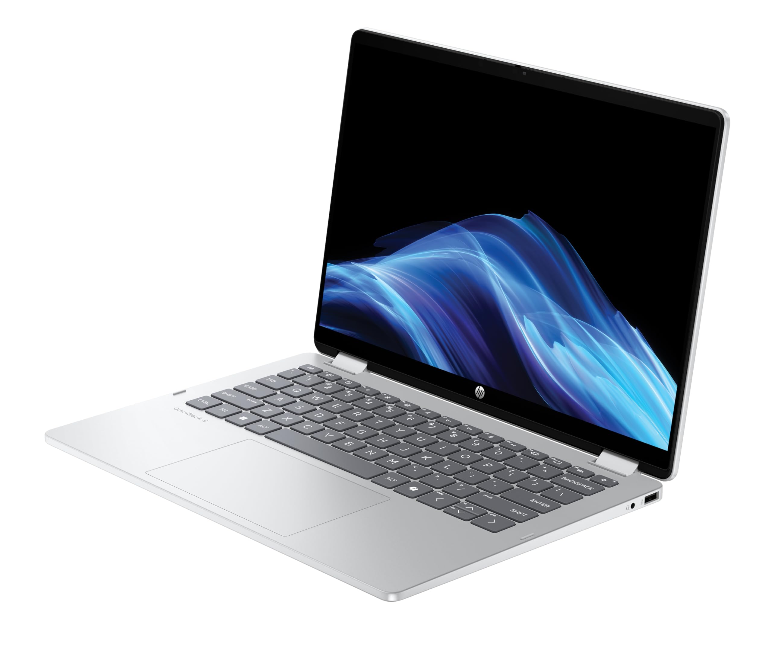 HP OmniBook 5 Flip 14-fp0254ng 2 in 1 Convertible Laptop, 14 Zoll 2K-Touchscreen, Intel Core i5-1334U, 16 GB RAM, 512 GB SSD, Windows 11 Home, Silber