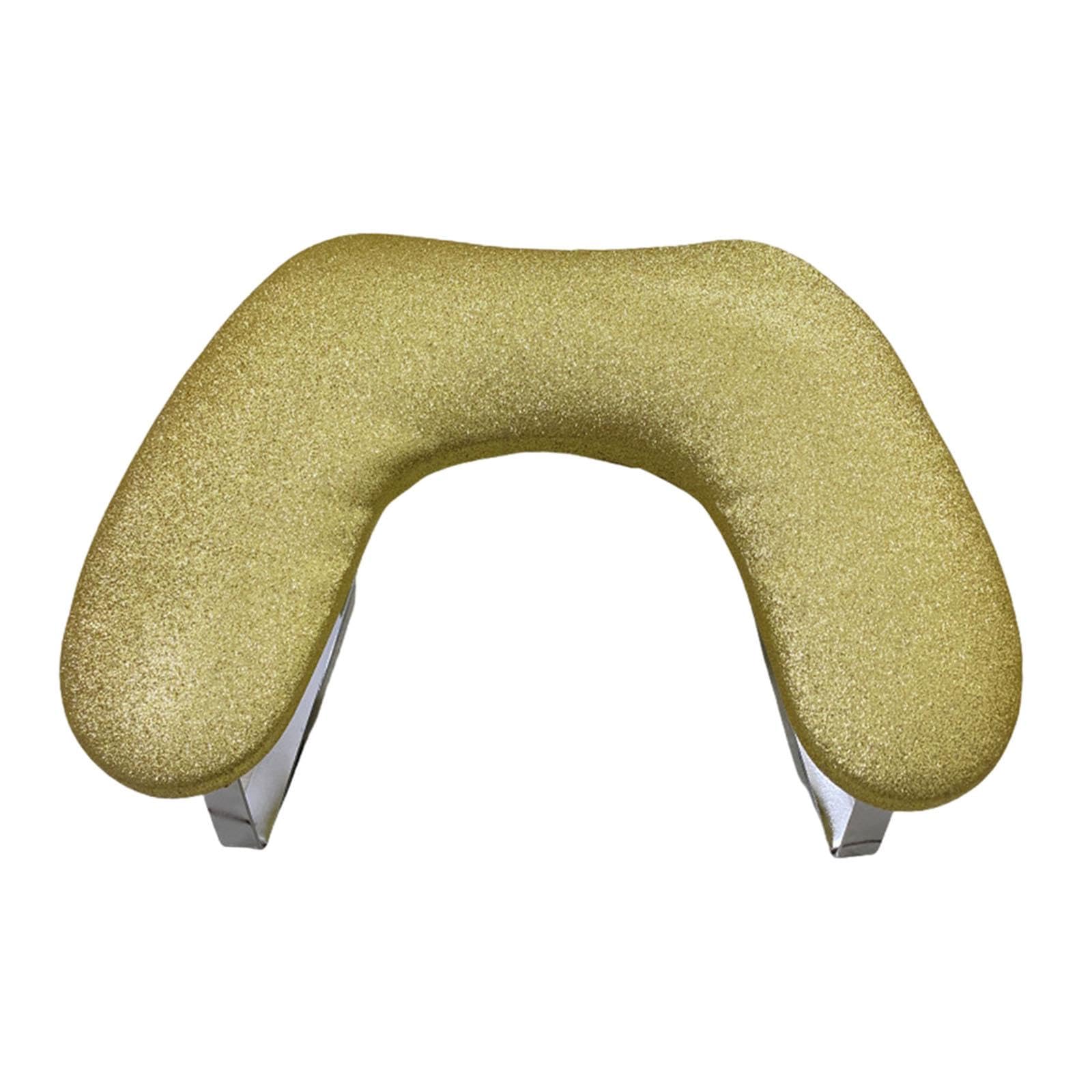Cuscino poggiamani ergonomico per manicure, in pelle PU, con base antiscivolo, 46 x 35 x 14 cm, per saloni di bellezza e uso domestico, colore: oro