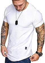 Men's T-Shirts Casual Crew Neck Cotton T Shirts Muscle Fit T Shirt Tops
