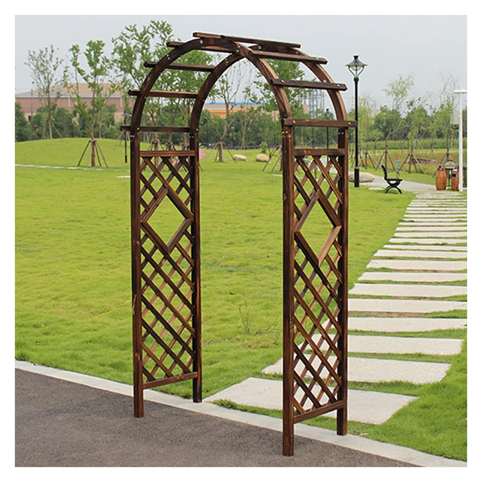 Arche de jardin grande arche à roses avec treillis en bois pour aménagement extérieur