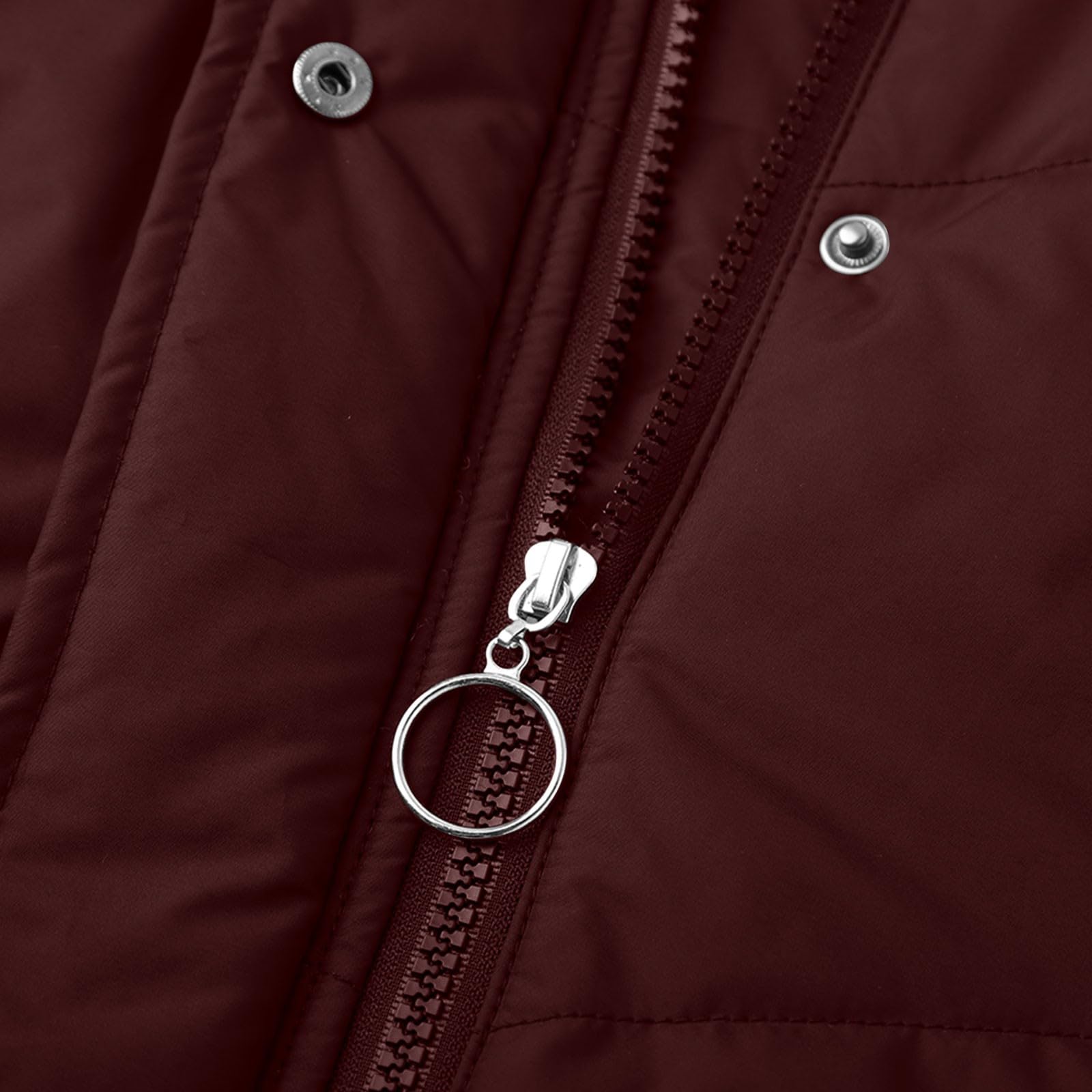 Cappotto Invernale da Donna Trapuntato Lungo con Cappuccio e Bordo in Pelliccia Giacca Imbottita in Cotone Calda, Cappotto Casual Antivento per Le Giornate Fredde