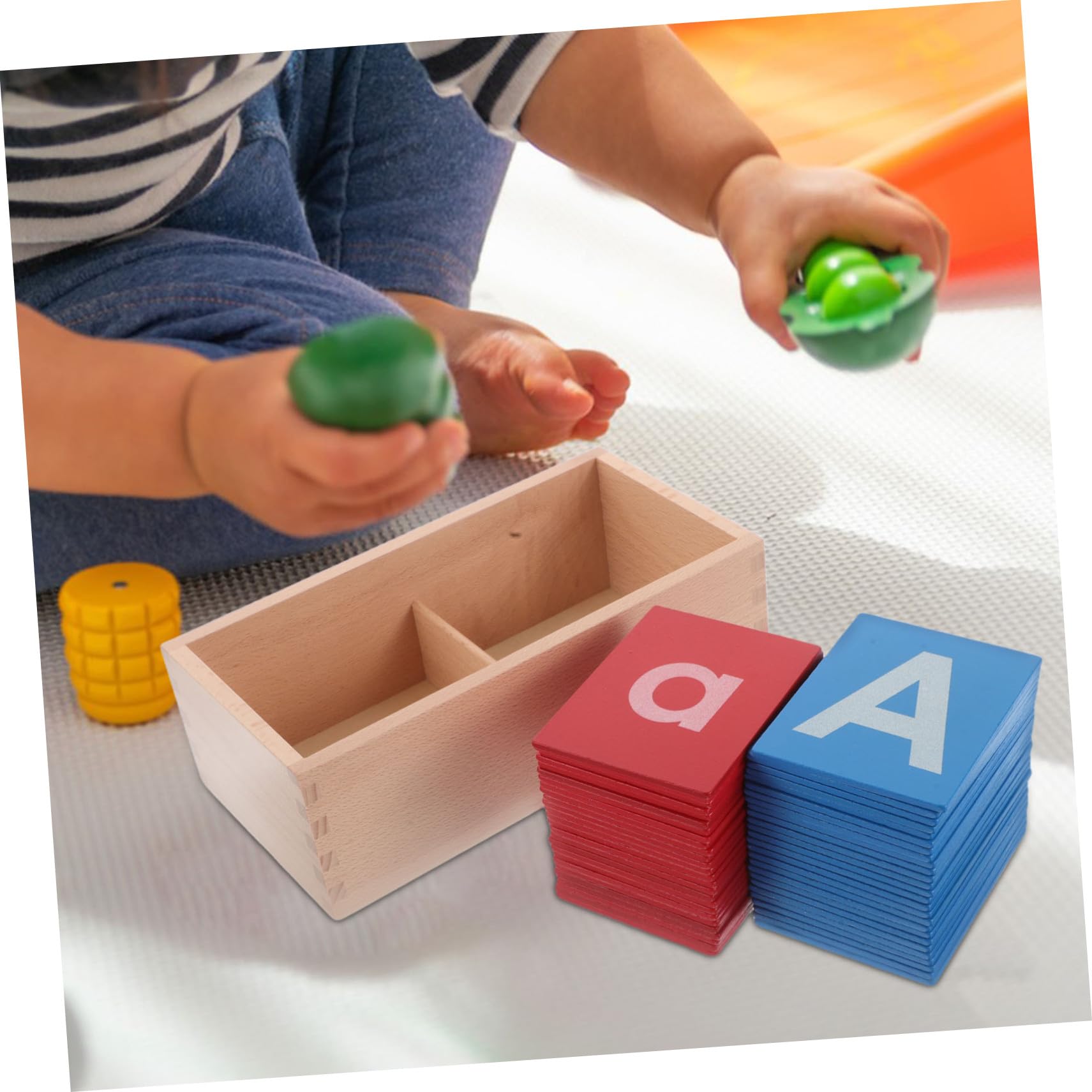 Tavola Alfabetica Montessori Lettere Rosse e Blu in Legno