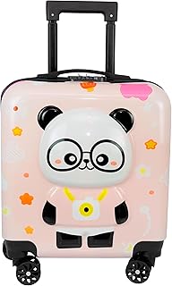 Storite 18 Inches Kids Trolley Bag Hard-Sided Polycarbonate Cute Panda Print Spinner Suitcase Trolley Bags for Kid's Trave...