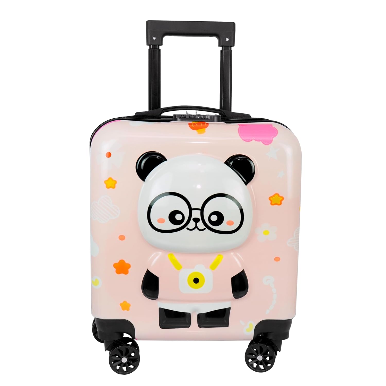 Storite 15 Inch Kids Trolley Bag Hard-Sided Polycarbonate Cute Panda Print Spinner Suitcase Trolley Bag for Kids Travel (White – 34 x 22 x 37 cm) Storite 15 Inch Kids Trolley Bag Hard-Sided Polycarbonate Cute Panda Print Spinner Suitcase Trolley Bag for Kids Travel (White – 34 x 22 x 37 cm)