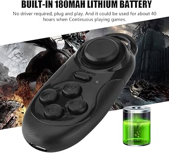 Garsent Gamepad Bluetooth, Mini Wireless Bluetooth 3.0 Remote Gamepad Game Controller Joystick Selfie Timer Remote Controller.
