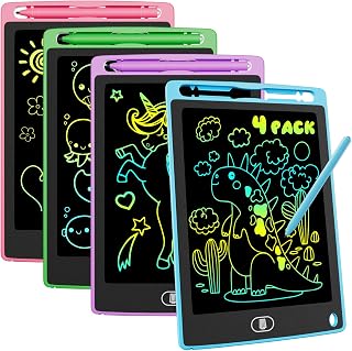 4 Pack Tableta Escritura LCD Color, Electight 8,5 Pulgadas Tablet Escritura Pantalla Colorido Infantil con Borrable y Bloqueo Función, Regalo Cumpleaños para 3-7 Años (Verde, Azul, Rosa, Morado)
