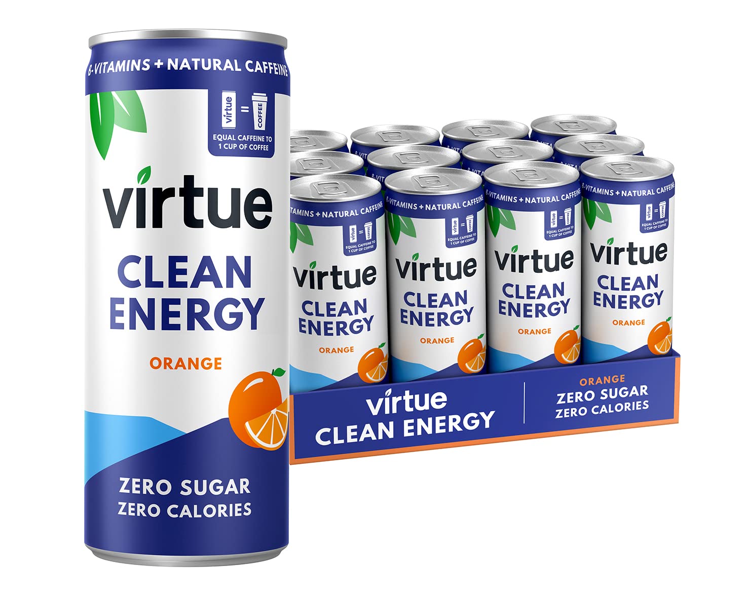 Virtue Clean Energy Drink Natural Energy Drink, Zuckerfrei & Zero
