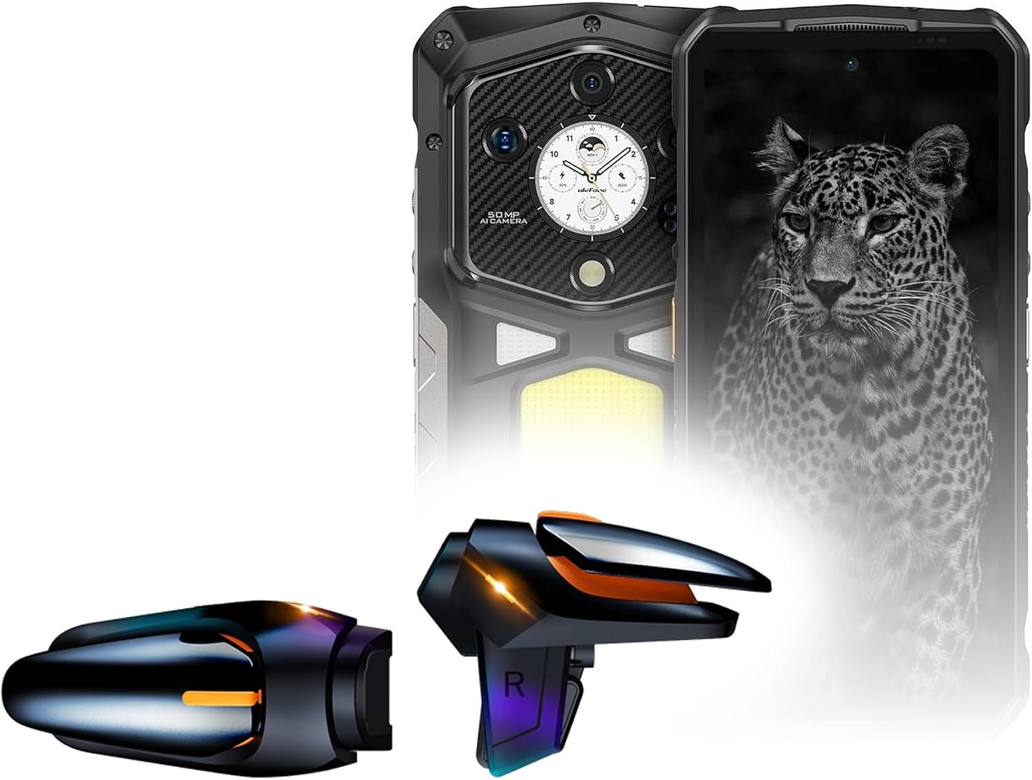 BoxWave Gaming Gear Compatible with Ulefone Armor 29 Ultra - Touchscreen QuickTrigger Auto, Trigger Buttons Autofire Gaming Mobile FPS - Jet Black