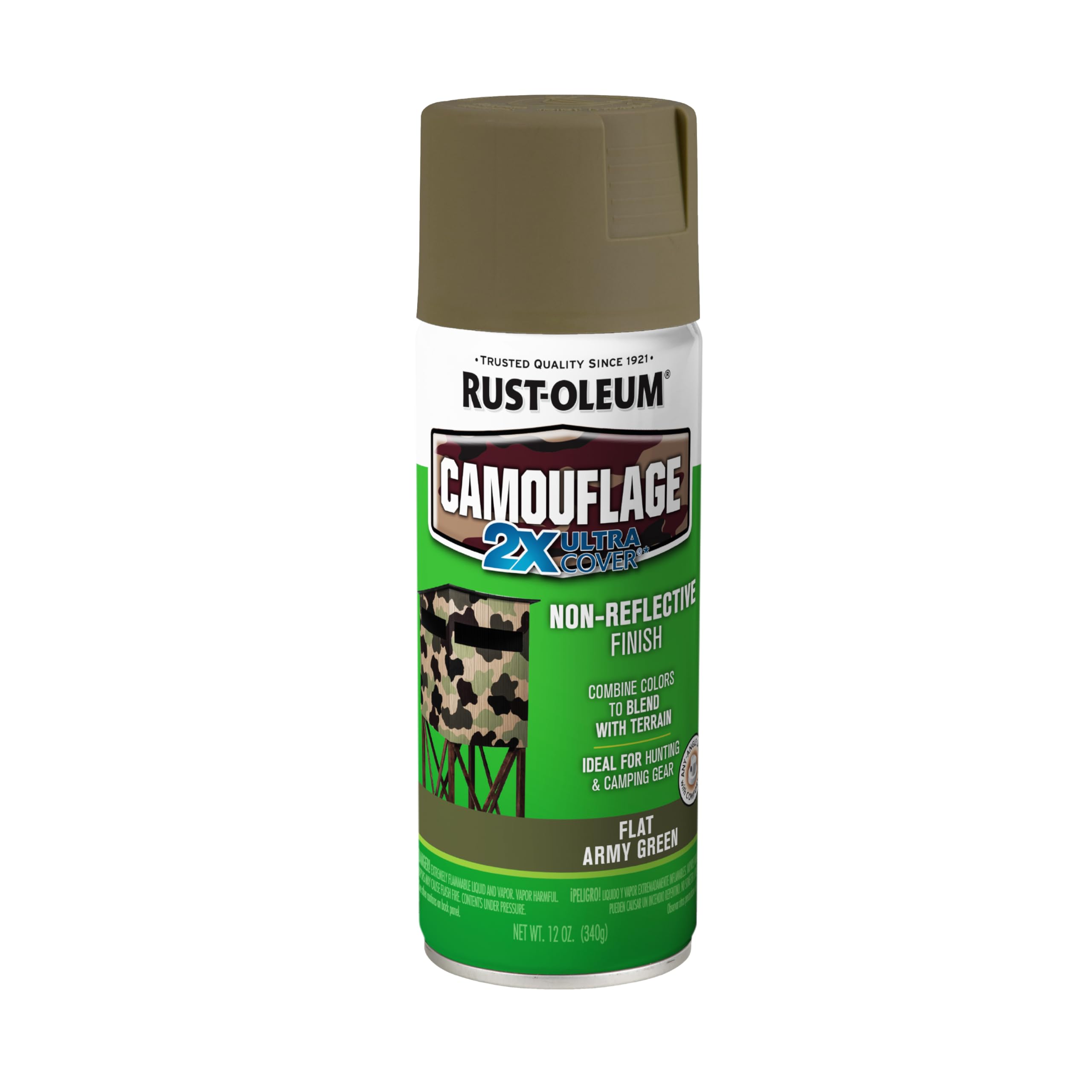Rust-Oleum 279176 Specialty Camouflage Ultra Cover 2X Spray Paint, 12-Ounce, Army Green