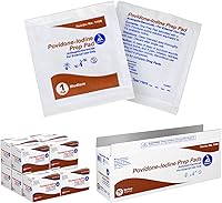 Vista 1 de Dynarex Povidone Yodine Prep Pads, tamaño mediano, empaquetadas en paquetes individuales de papel de aluminio, marrón, 1 caja de 1000 almohadillas