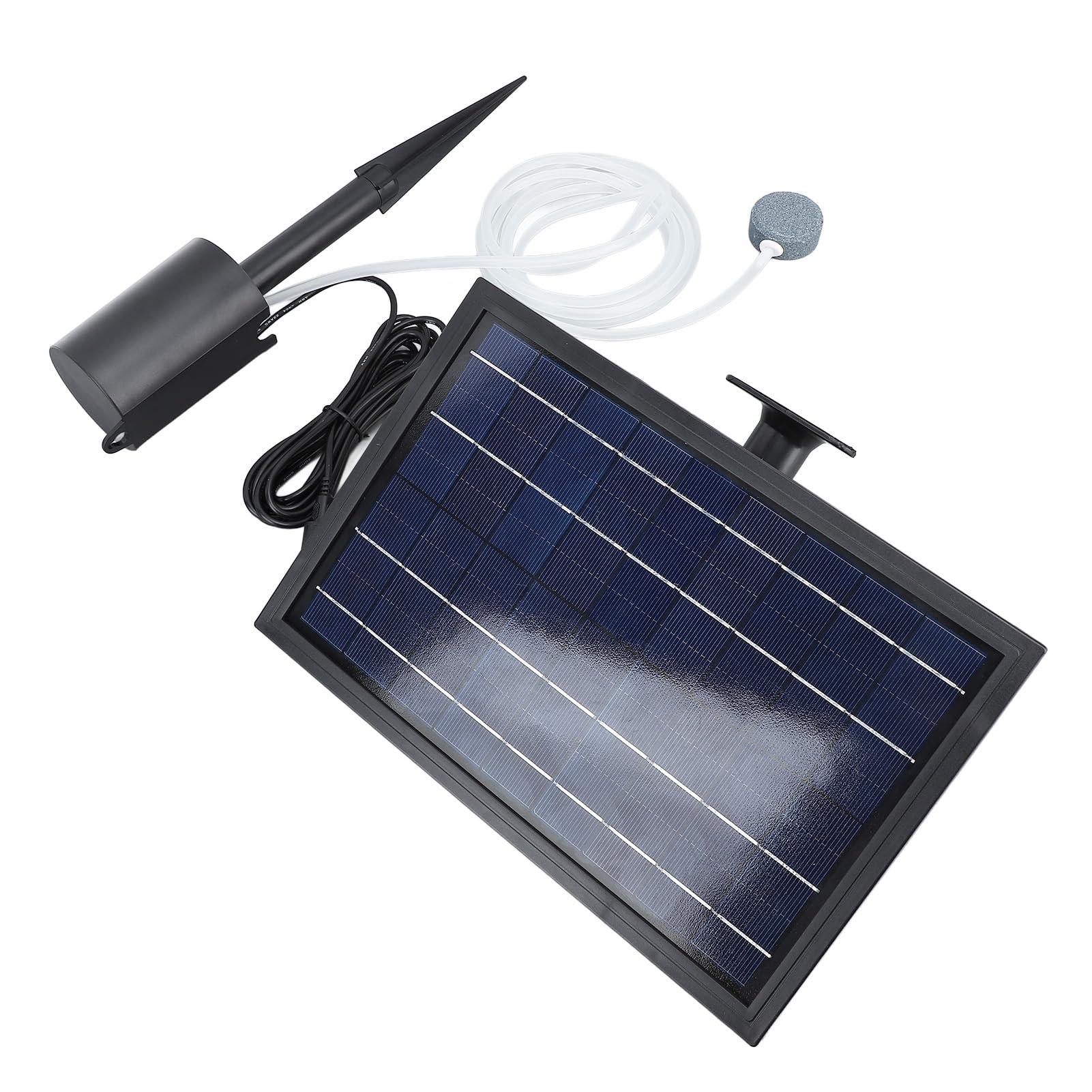 RIZGHWOY Bomba de Aire Impermeable con Energía Solar con Clasificación IP64, Panel Solar de 10 V y 8 W, Perfecta para Propietarios de Acuarios y Estanques de Peces Pequeños