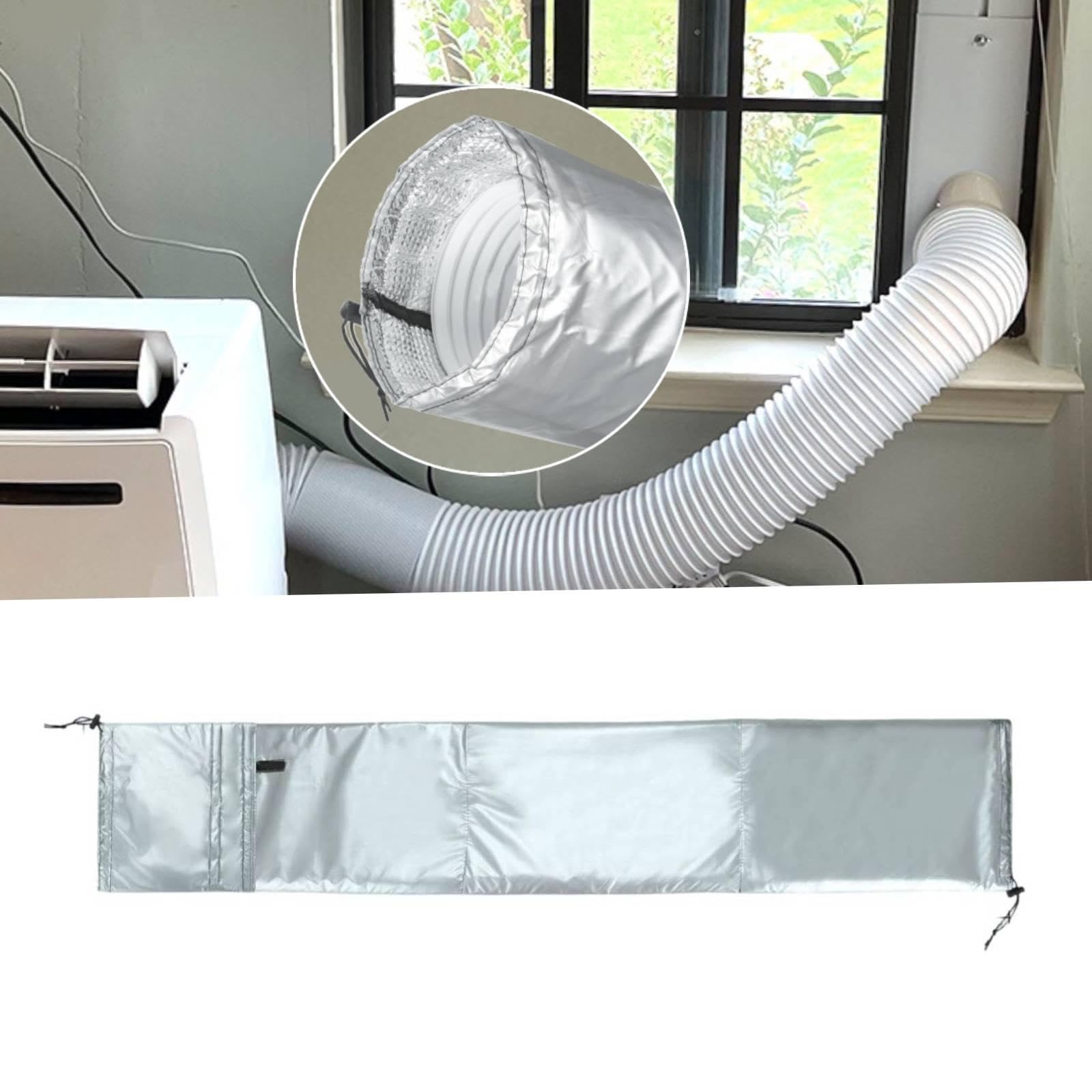 Copertura Tubo Condizionata Universale Manicotto Isolante Avvolgente Rivestimento di Scarico in Tessuto Oxford con Cordoncini Adatto a