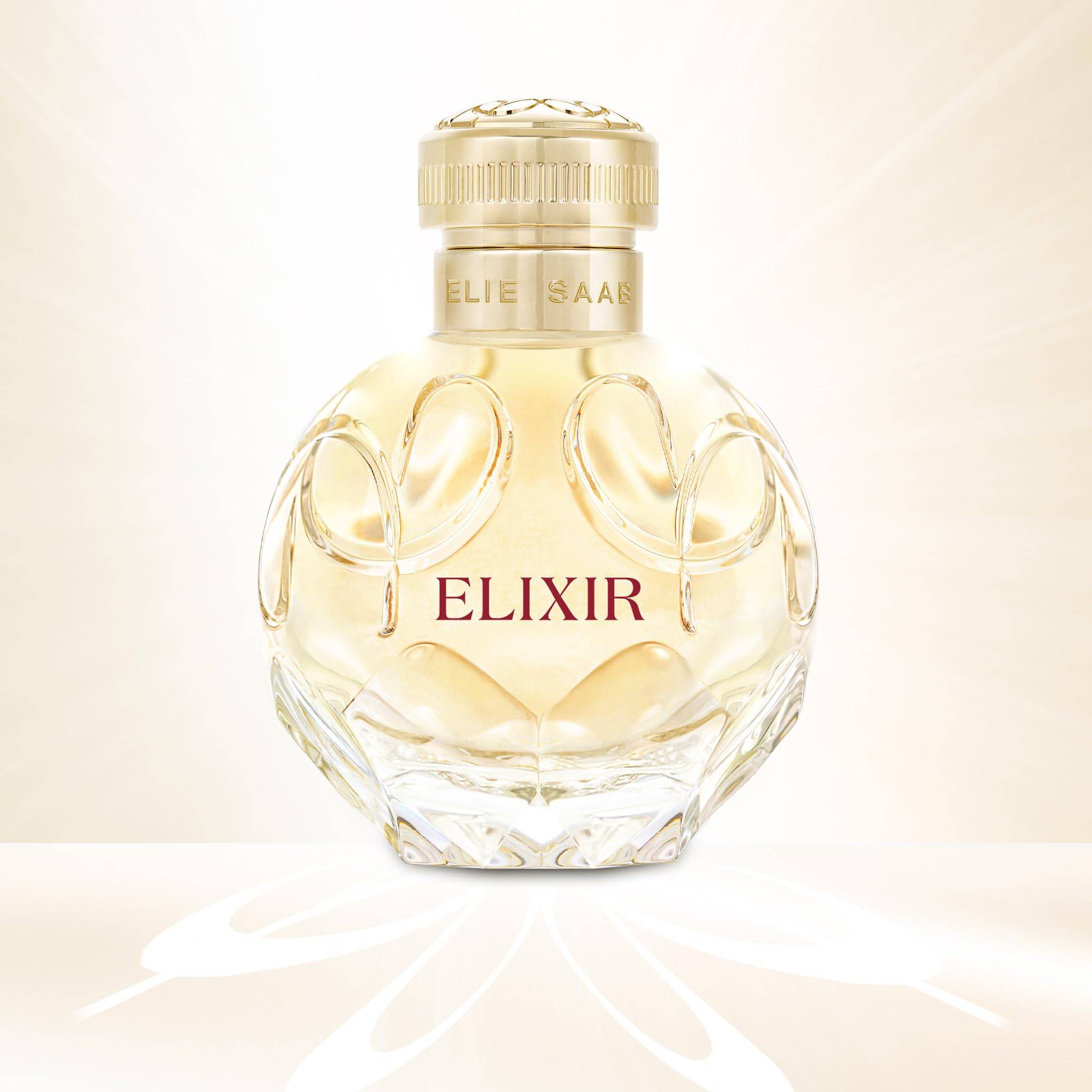 Elie Saab Elixir 50 ml, Eau de Parfum per Donna | Fragranza Ambrata Legnosa Fiorita, Note Floreali e Ambrate, Flacone Gioiello in Vetro Trasparente