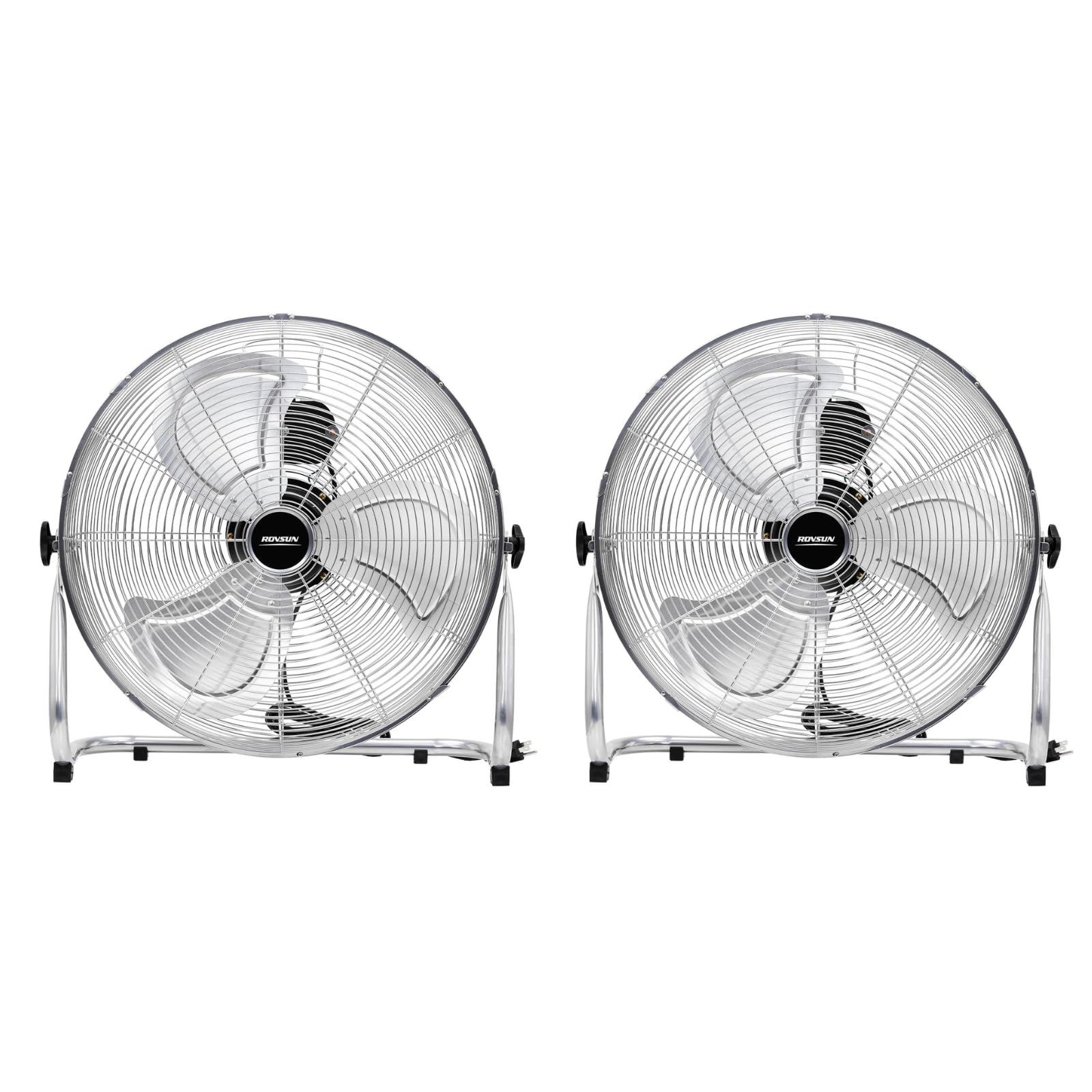 ROVSUN 20'' Floor Fans, High Velocity Heavy Duty Metal Industrial Floor Fan for Commercial & Residential, High Power Fan w/ 90°-180° Adjustable Tilt,