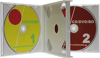 Amazon | CDケース 日本製 PS24mm厚 2枚収納マルチCDケース ホワイト 3