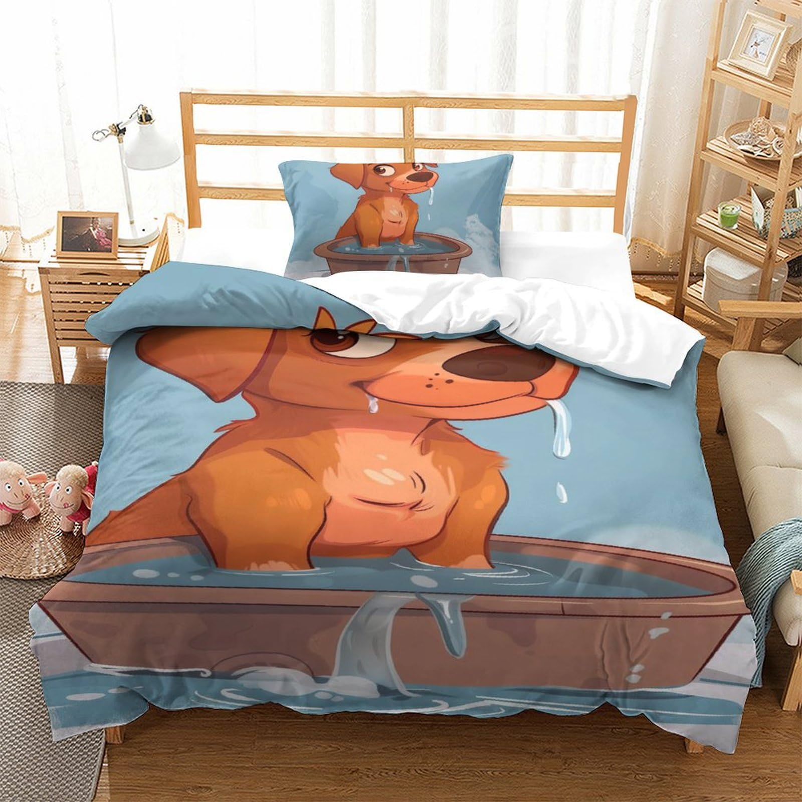 Parure de lit chien 3D en microfibre pour transformer la chambre des enfants et adolescents