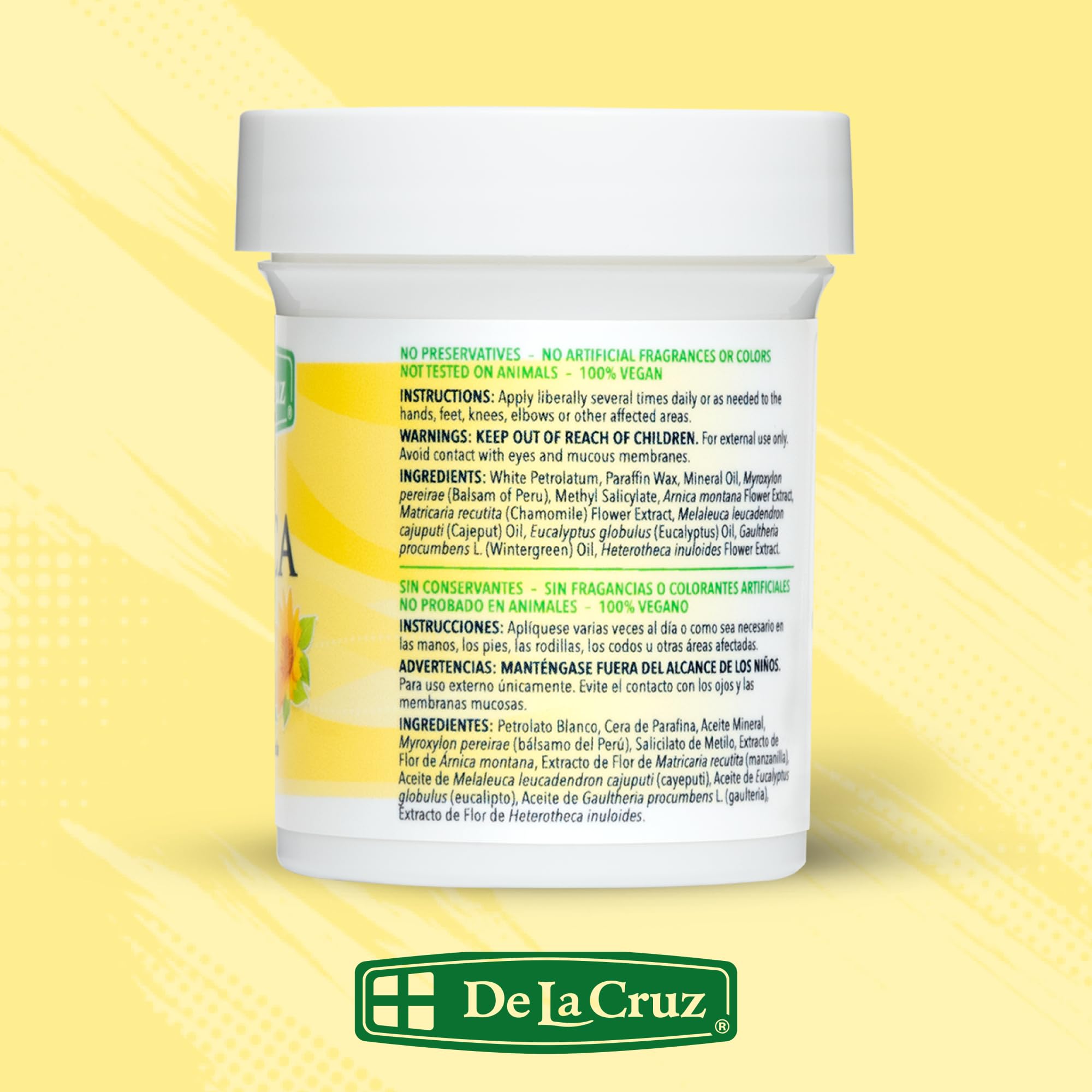 De La Cruz Arnica Salve, Foot Cream for Dry and Cracked Feet and Moisturizing Hand Salve for Dry Hands, 24 Hour Moisture for Dry and Rough Skin (2 Ounces - 2 Jars)