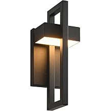 Outdoor Wall Lights with Modern LED Lights Outdoor Lighting, 3000K 20W Porch Lights Matte Black for Front Door, Garage House 1 Pack