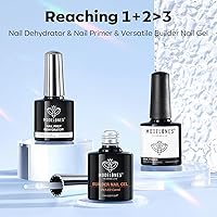 Vista 9 de modelones Solución de engrosamiento de uñas, deshidratador e imprimación y gel constructor de uñas, 3 piezas de deshidratación y unión