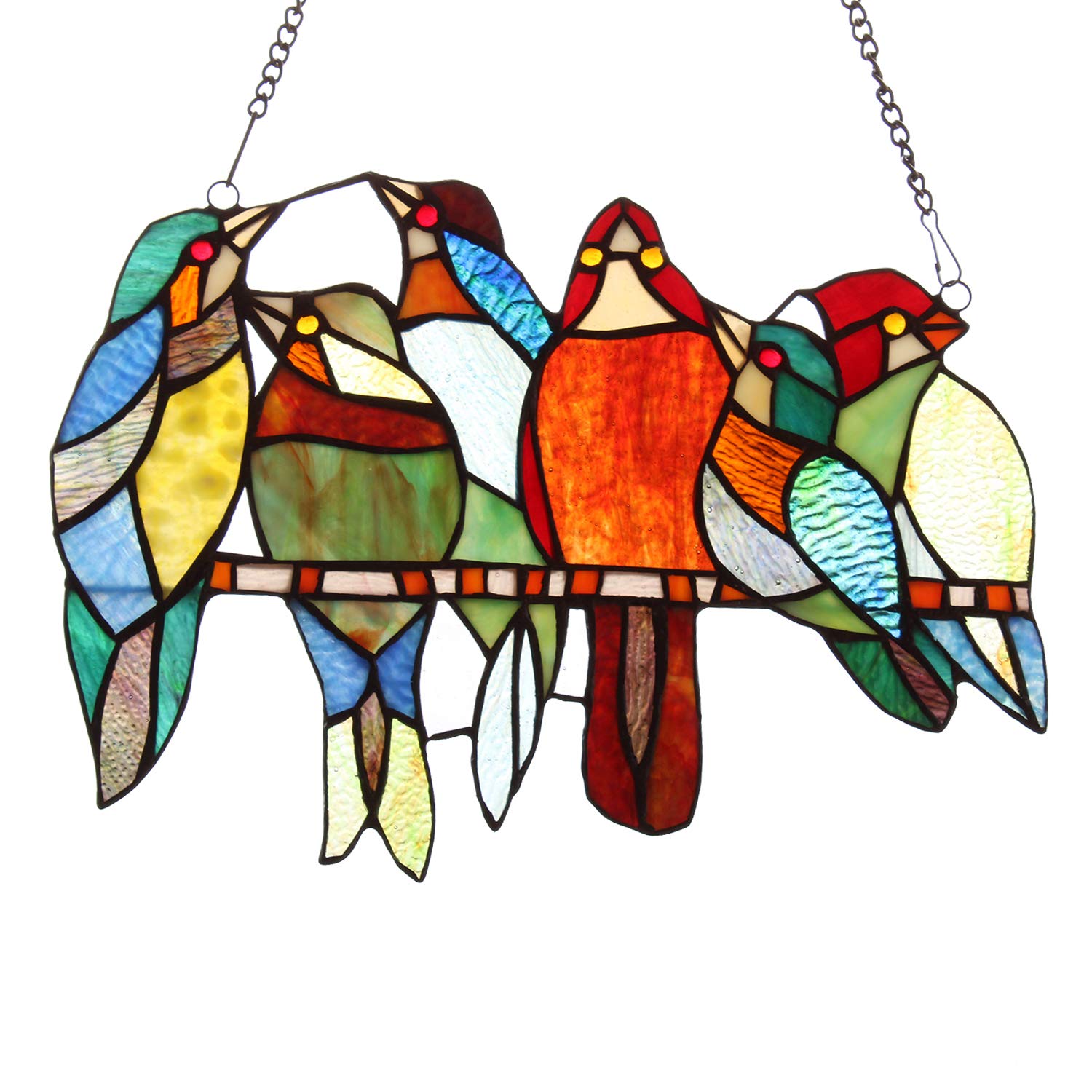 Buy ARTZONE Stained Glass Window Hangings, 6 Birds in Stained Glass