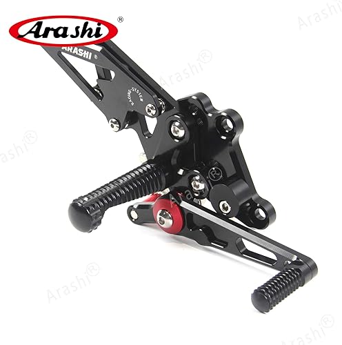 Miniatura 79 de Arashi reposapiés para motocicleta, accesorios ajustables, juego de reposapiés traseros Negro