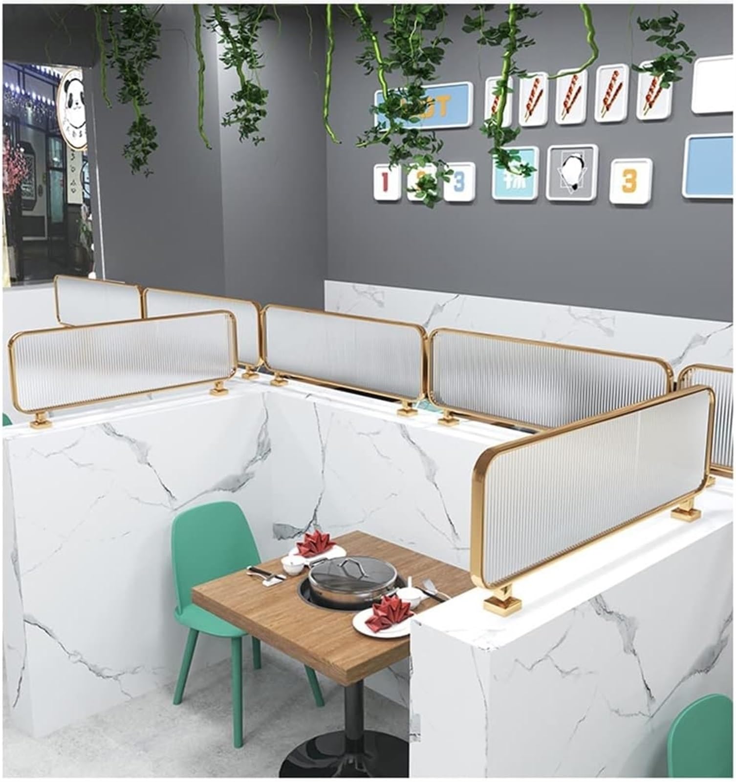 Genérico Mampara acústica Independiente para Escritorio, Color Plateado, 150 x 30 cm, con reducción de Ruido y Control de distracciones visuales para restaurantes y oficinas.