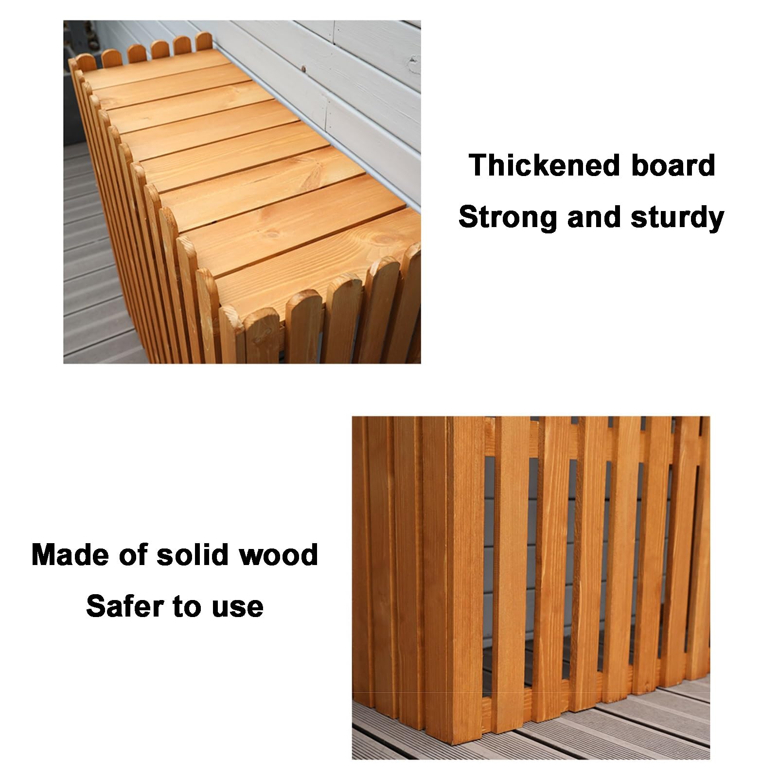 Paneles de valla de privacidad para exteriores, de madera, para aire acondicionado, decoración de jardín, cubierta de ventilación de aire acondicionado, pantalla decorativa para mayor privacidad y