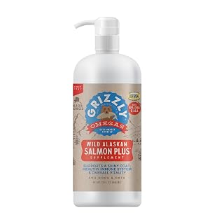 Grizzly Pet Products Salmon Plus Omega 3-6-9 Food Supplement for Dogs and Cats, 32 Ounce - Amazon product rated Grade A