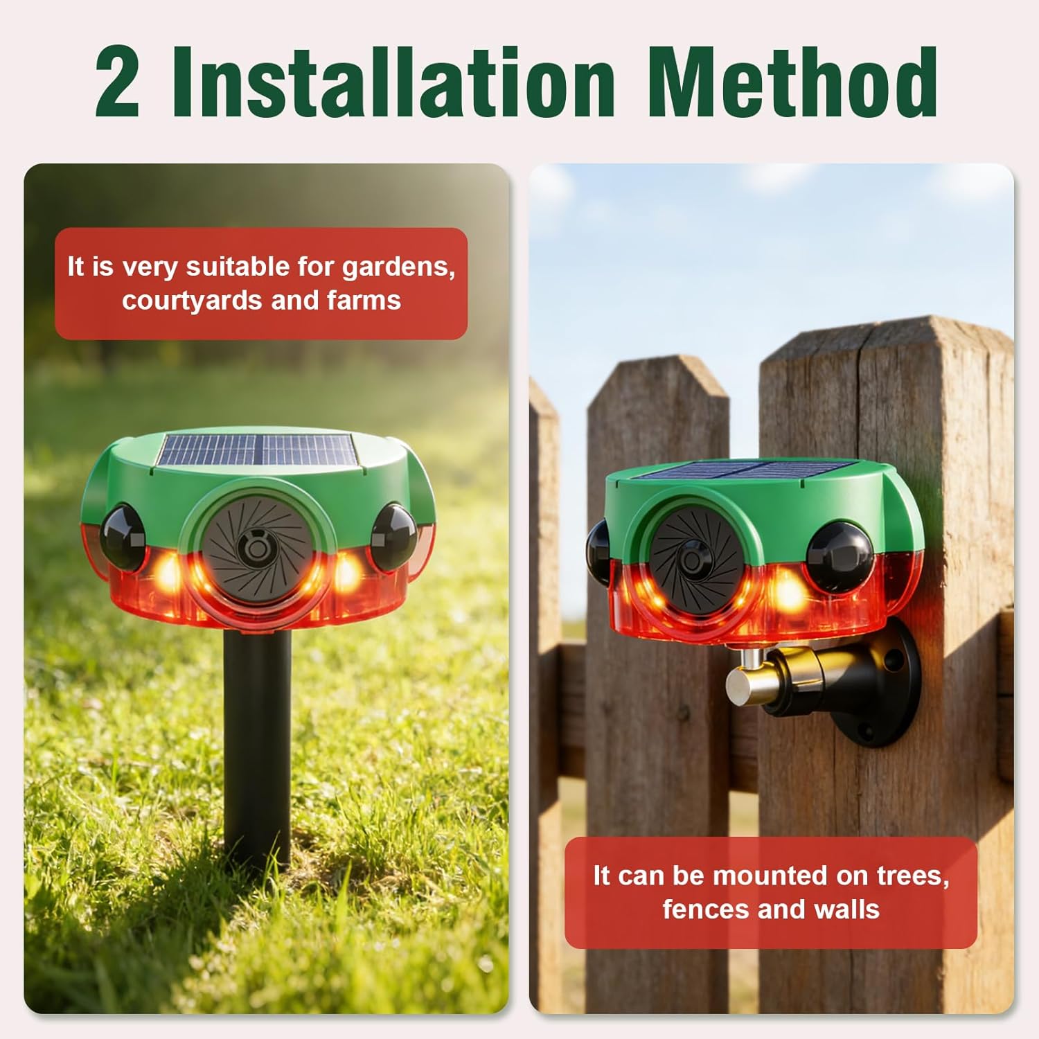 ChunHee Outdoor Motion Sensor Alarm,Barking Dog Alarm with 360° Motion Detection,Support Adjustable Volume,3x120db Loud Motion Activated Noise Maker for Home, Garden, Yard, Farm-2 Pack