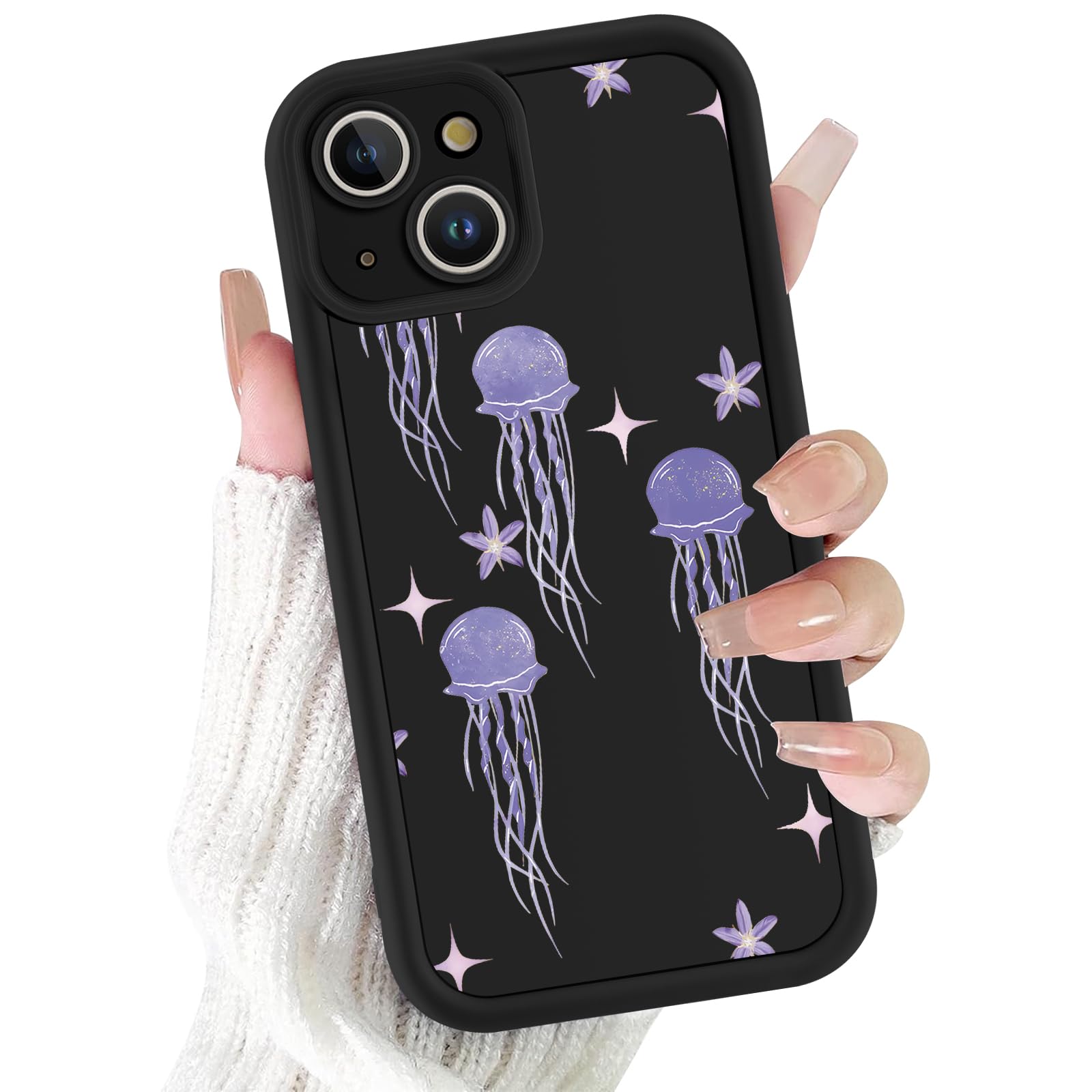 Coque iPhone 14 protection complète anti-choc motif méduse silicone souple - 8
